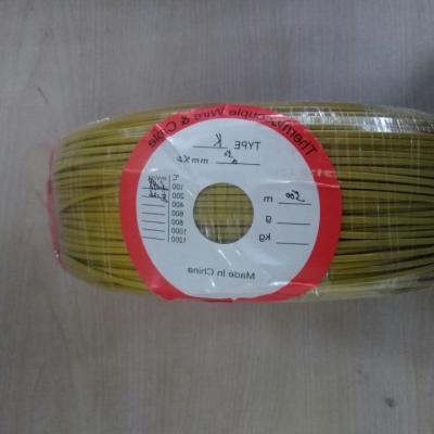 China K-CA-522 Type K Thermocouple Cable 30AWG FEP / PVC Coated Fiberglass Jacket for sale