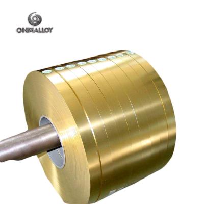 China tira de cobre amarillo H63/H65 EN1652 R480 de la tira CuZn37 de 0.2mm*100m m para el botón o la cremallera en venta