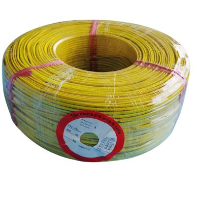 China Fiberglass Jacket Extension Thermocouple Cable With Yellow Fiberglass Insulation for sale