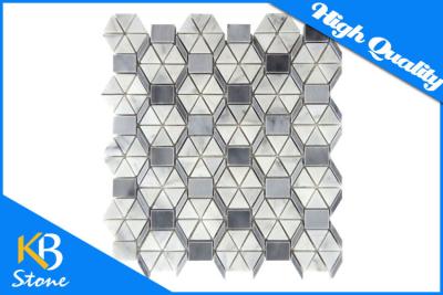 China Irregular Shape Waterjet Marble Mosaic Polished Mixed Colour Tile Italy Grey Indoor Outdoor Use for sale