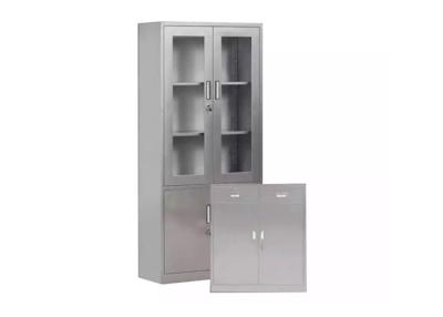 China 201 Stainless Steel Western Medicine Cabinet Medical Instrument Storage Cabinet Full Welding for sale
