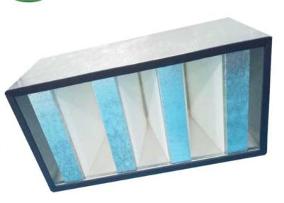 China Galvanized Frame Mini Pleat HEPA Filter / V Bank HEPA Filter For Clean Room for sale
