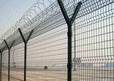 China Y Shaped Post 1030mm Height Airport Security Fence With Barbed Wire for sale