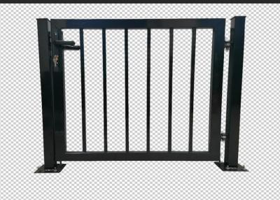 China Sunshine Resistant Metal Garden Fence Gate Green Color Pvc Coated Welded Pipe Single for sale