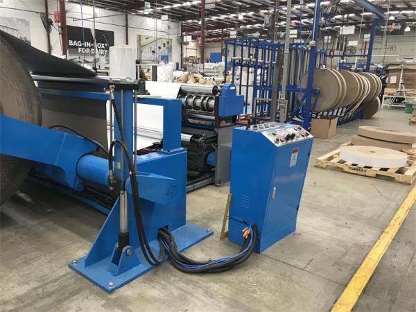 Quality Shaftless Hydraulic Paper Edge Protector Machine / Paper Slitter Rewinder for sale