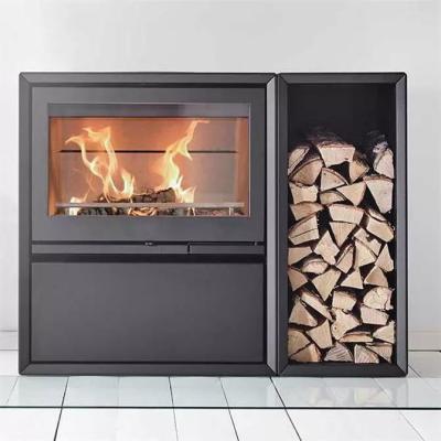 China Fogão de queimadura de madeira interno de Heater Matt Black Freestanding Steel Fireplace à venda