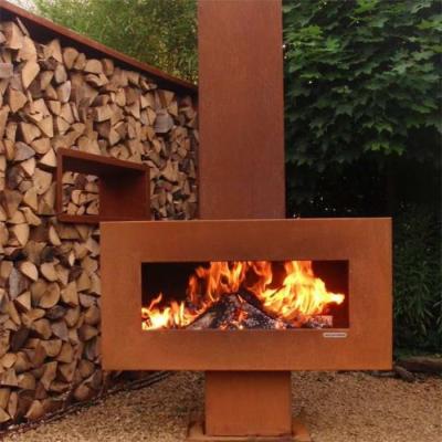 China Estufa ardiente de madera de acero de Corten del jardín de la chimenea al aire libre libre del metal en venta