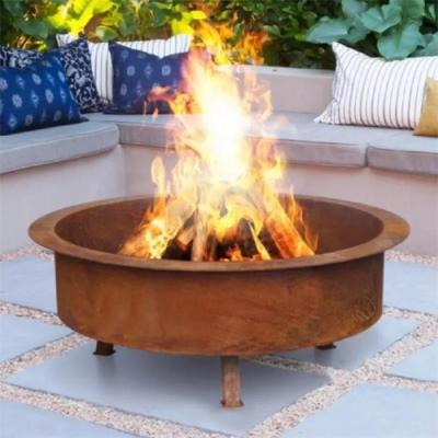 China Fuego redondo al aire libre Pit Corten Steel Fire Bowl del brasero de la calefacción del metal del patio en venta