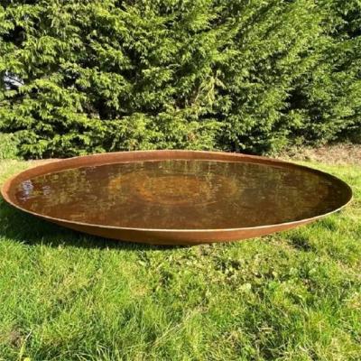 China 100cm Outdoor Large Round Corten Steel Metal Water Bowl For Water Feature for sale