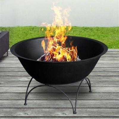 China 80cm Black Painted Outdoor Wood Charcoal Burner Round Metal Fire Bowl Pit for sale