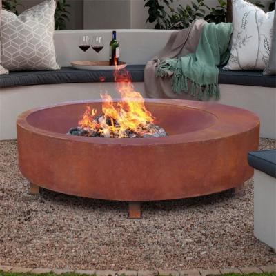 China 100cm Extra Large Outdoor Round Wood Burning Rust Fire Pit Bowl For Camping for sale