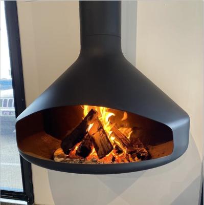 China 800mm Europe Style Wood Burning Steel Stoves Wall Mounted Hanging Fireplaces for sale