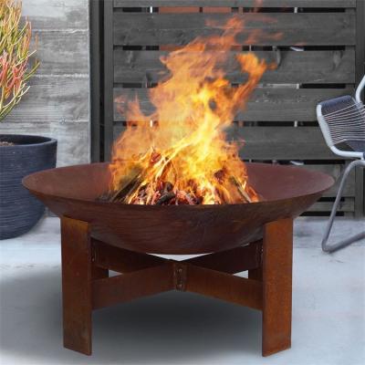 China Customized Backyard Patio Heater Corten Steel Brazier Wood Burning Fire Bowl Pit for sale
