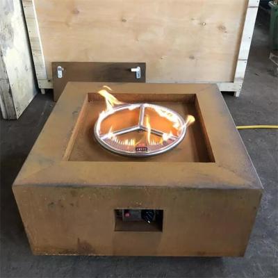 China Garden Furniture Corten Steel Fireplace Square Gas Heate Smokeless Fire Pits for sale