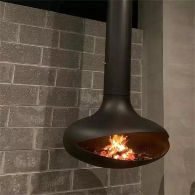 China 800mm Hanging Roof Mounted Suspended Wood Fireplace For Indoor Decorative for sale