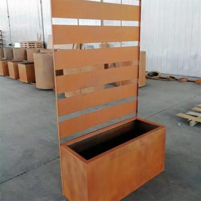 Κίνα Διακοσμητικά Garden Rusty Metal Trellis Planters Box Corten Γλάστρες προς πώληση