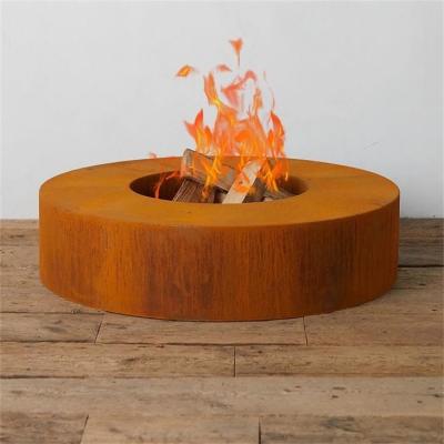 China Outdoor Heater Wood Burning Rusty Metal Firepit Corten Fire Bowl Table for sale
