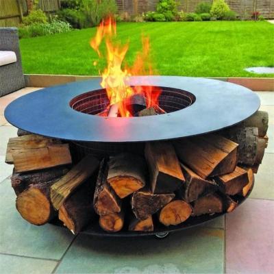 China Multifunctional Garden Furniture Round Metal Wood Burning Log Fire Pit for sale