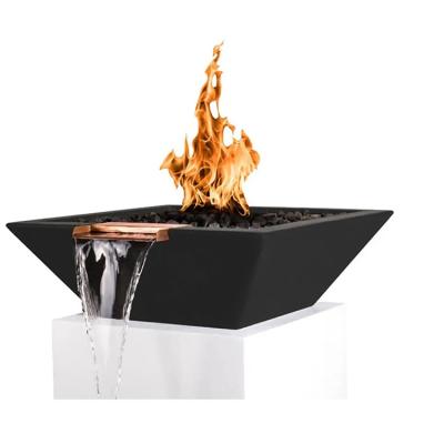 China Black Decorative Metal Gas Waterfall Fire Pit Bowl Heaters For Swimming Pool for sale