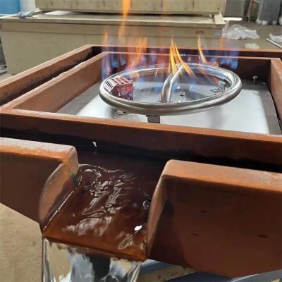 China Fuego de gas de acero de Corten de la piscina al aire libre Pit Bowl With Water Feature en venta