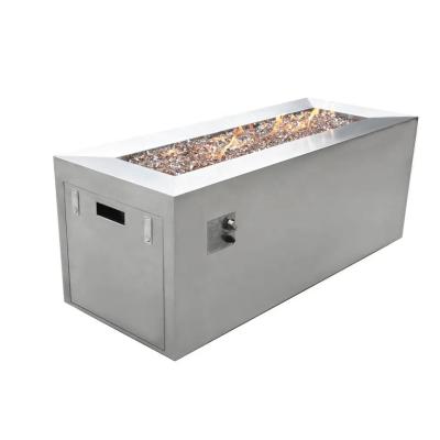 China Multi-Function Outdoor Rectangular 304 Stainless Steel Fire Pit Table For Backyard for sale