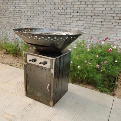 China Black Painted Patio Steel Gas BBQ Grill Cooking Table For Outdoor Camping en venta