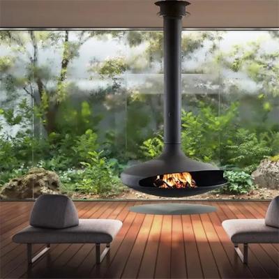 China Hanging Indoor Heaters Suspended Rotating Wood Burning Fireplace for sale
