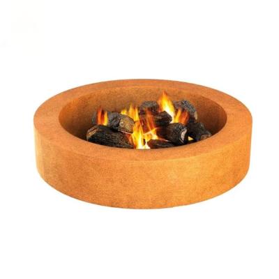 China Outdoor Round Shape Wood Burning Corten Steel Fire Pit For Backyard for sale