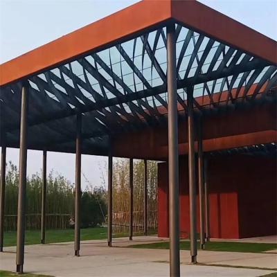 China Roof Unique Designed Garden Metal Pavilion Corten Steel Pergola Gazebos en venta