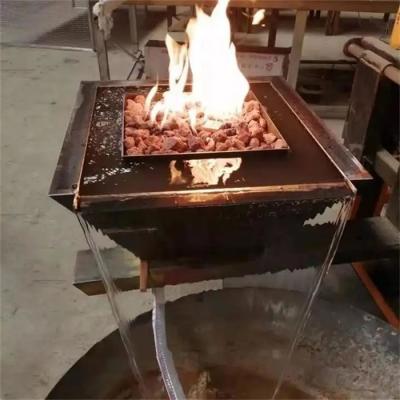 Cina Swimming Pool Low Smoke Corten Steel Gas Fire Water Bowl Water Features in vendita