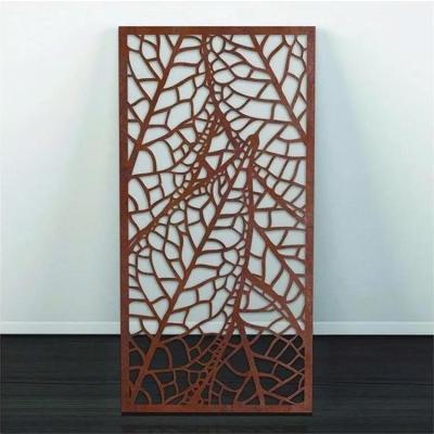 China Decorative Laser Cut Metal Wall Art Room Dividers Corten Steel Privacy Screen for sale