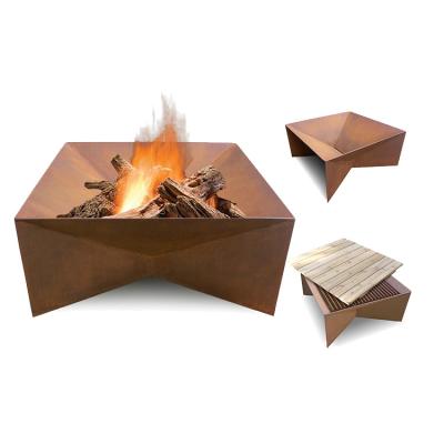 China Fogo de aço exterior Pit Brazier Bowl de Corten da fogueira ardente de madeira moderna à venda