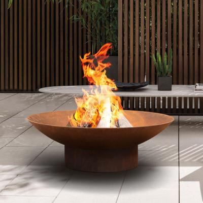 China 80cm Outdoor Camping Heater Rust Bonfire Corten Steel Fire Pit Burner Bowl for sale