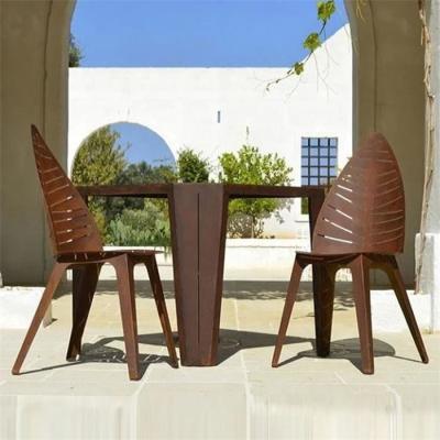 China Silla de jardín de acero de Rusty Leaf Shaped Metal Furniture Corten del diseño de Morden en venta