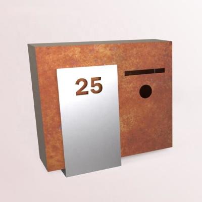 China Antique Design Outdoor Waterproof Wall Mounted Post Box Corten Steel Mailbox for sale