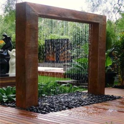 Chine Fontaine en acier de caractéristique de l'eau de Corten de cascade de cascade de rouille de décoration de jardin à vendre