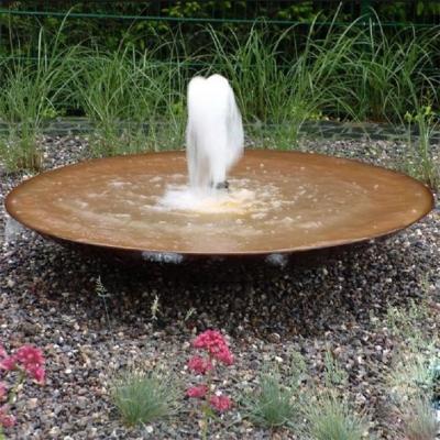 China 120cm Decoration Large Corten Steel Water Bowl For Garden Water Feature for sale