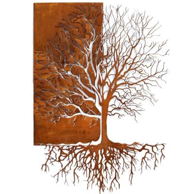 China Living Room Decoration Tree Of Life Wall Metal Art Corten Steel Wall Decor for sale
