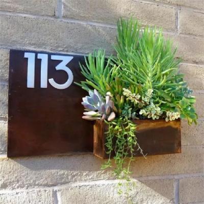 China Vertical Wall Hanging Corten Steel Planter Boxes For Metal Wall Decoration for sale