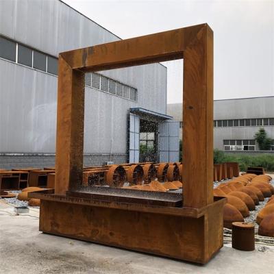 Cina Caratteristica all'aperto moderna di Rusty Corten Steel Garden Water della fontana in vendita