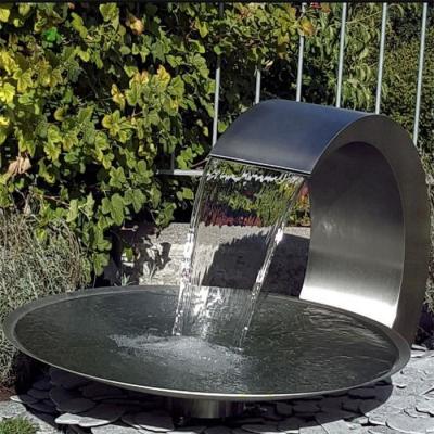 China Modern Metal Sculpture Garden Art Stainless Steel Water Bowl Fountain for sale