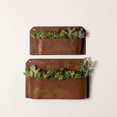 China Laser Cut Metal Wall Art Corten Steel Wall Hanging Planter For Garden Ornaments for sale