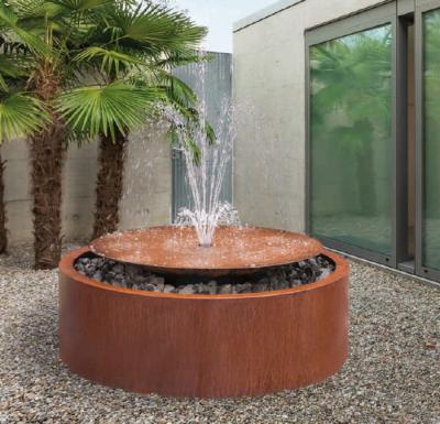 China Decoration Large Corten Steel Water Bowl For Garden Water Feature for sale