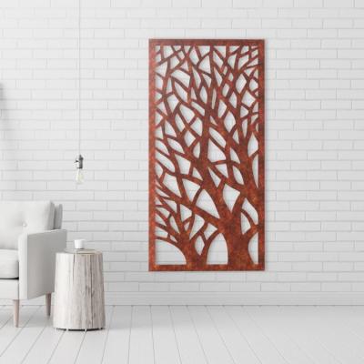 China Home And Garden Decoration Metal Wall Art Corten Steel Laser Cut Screen Panel for sale