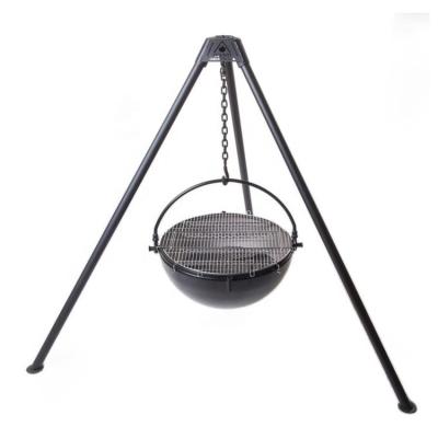 China Outdoor Camping Cooking Corten Steel Fire Pit Cauldron With Tripod Stand for sale