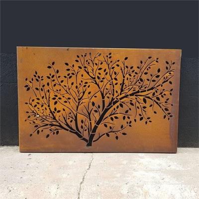 China Garden And Home Metal Wall Art Rusty Corten Steel Decorative Wall Panel for sale