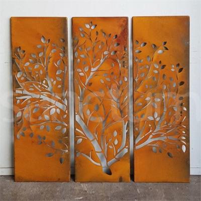 China Laser Cutting Decorative Garden Room Divider Panels Corten Steel Privacy Screen for sale