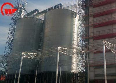 China Metal Tapioca Flour Steel Grain Bin , Full Cone Base Large Farm Grain Silo for sale