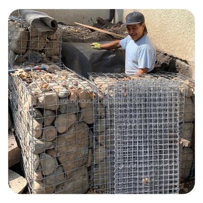 China 100x100mm Metal Mesh Cube Gabion Planter Box for Retaining Wall and River Construction for sale