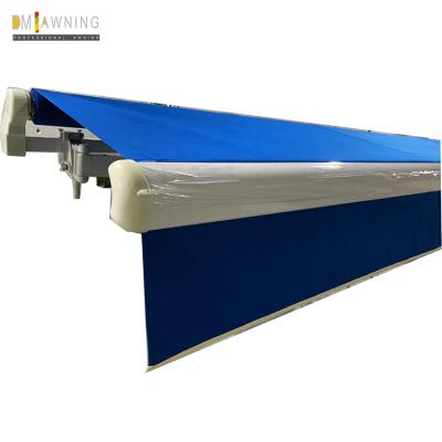 China OUTDOOR FOLDING AWNING Customized Aluminum Alloy Full Cassette Motorized Retractable Side Awning for sale